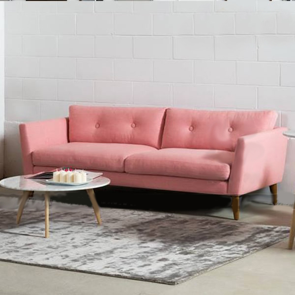 Sofa văng nỉ hiện đại màu hồng